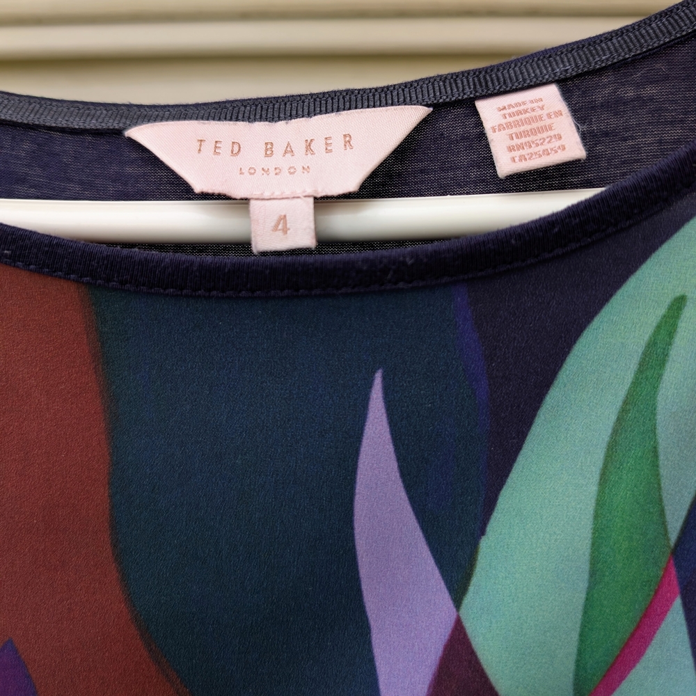Ted Baker Green Blue Sleeveless Relaxed Blouse